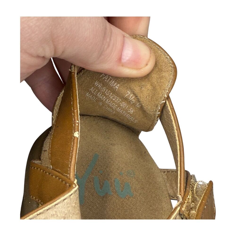 Yuu Fatima Women's US 7.5M Strappy Shoes Brown Leather Open Toe Casual Sandal - Picture 3 of 7
